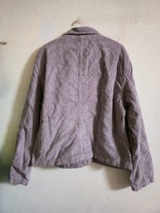 Trendy Mauve Corduroy Zip-Up Jacket