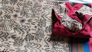 Pink And Black Printed Sareee (Combo)