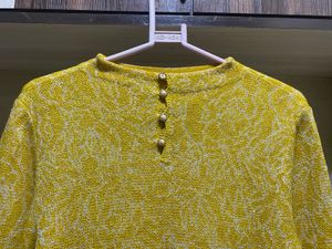 Yellow Patterned Long Sleeve Top