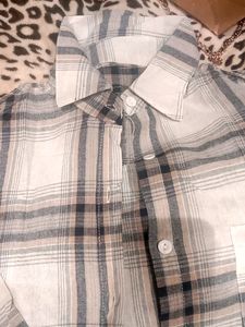 Beige Checked Shirt
