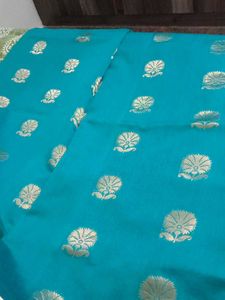 Kanchipuram Pattu  Silk Saree Peacock Colour