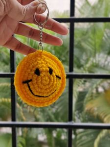 Crochet Smiley Keychain