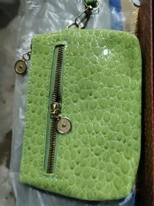Green Croc Embossed Wallet