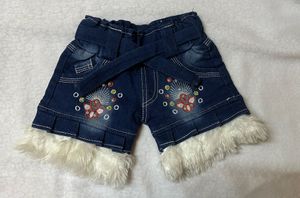 Denim Flower Shorts