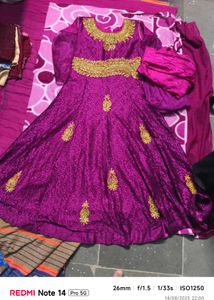 Purple &amp; Gold Embroidered Top