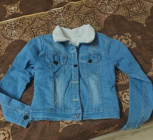 Denim Jacket with Sherpa Collar