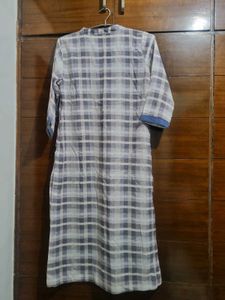 Wintery Checkered Embroidered Kurta Set Of 3