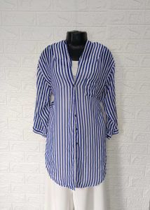 Imported Oversized Stripped Shirt