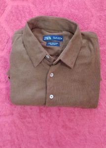 Zara Brown Corduroy Shirt