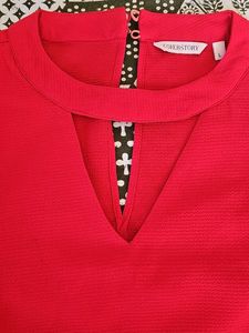 Red Top with Cutout neck and bell sleeves