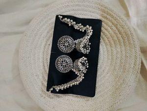 Oxidized Jhumka Earrings