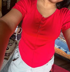 RED CORSET STYLE TOP