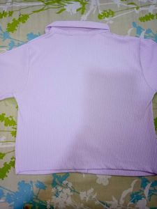 H&amp;M Lilac Ribbed Crop Top