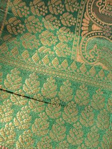 res &amp; green  &amp; Gold Fabric