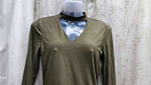 3138. Olive Green Long Sleeve Dress