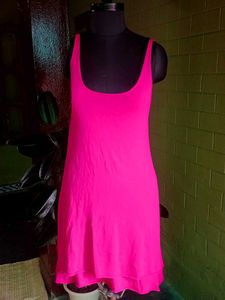 ZARA Hot Pink Layered Mini Dress
