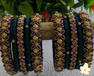beautiful Silk Thread Bangles Set