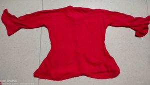Full Sleeve Top With Bell Sleeves In Magenta Color