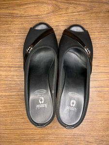 Black Casual Sandals With Heels