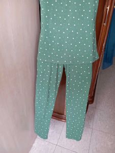 Green Polka Dot Pajama Set