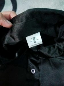 SSS black satin shirt