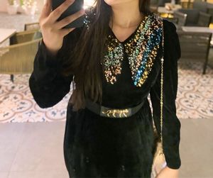 Athena Brand Sequin Velvet Dress