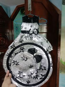 Grey Silver Lined Gown With Cap