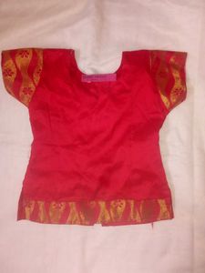 Girls Red &amp; Gold Ethnic Dress