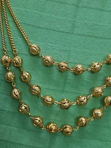 Gold-Tone Beaded 3-Strand Necklace