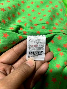 Kids Hooded Star Print Jacket – Green (Size 80)