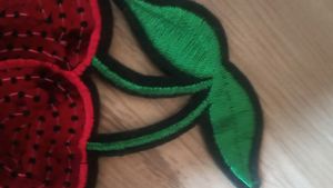 Iron On Applique/Patch- Sequined Red Cherry