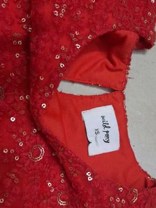 Red Sequence Crop Top