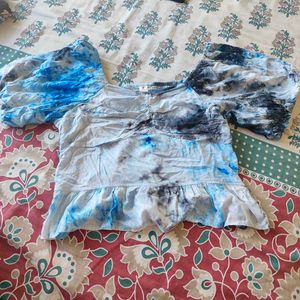 Tie-Dye Ruffle Top