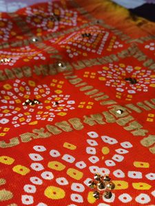 Chunri Print Chiffon Saree