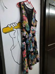 Multicolour Flared Dress