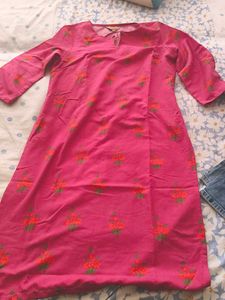 Pink Floral Print Kurta
