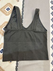 Ribbed V-Neck Crop Tank
