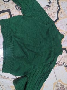 Cable Knit Polo Collar Cut Out Top