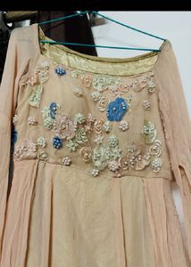 Elegant Peach Embellished Gown