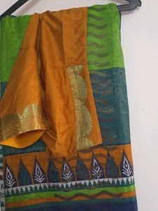 Kanjivaram Hand Print Saree