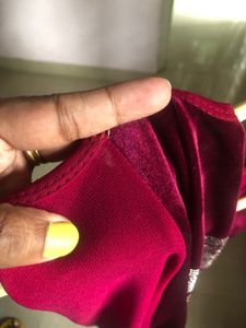 Sleeveless Maroon Velvet Top