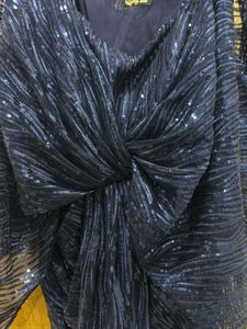 Elegant Blue Sequin Party Dress