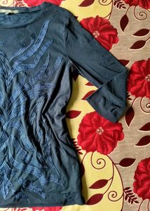 Embroidered Long Sleeve Top