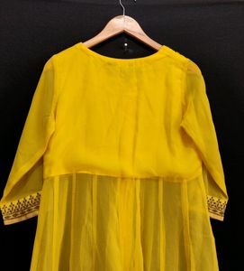 Women Yellow Kurti Set |  Length 47 Of Kurta