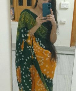Beautiful Bandhani Saree And Blouse