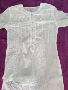 White Cotton short Kurta brand new
