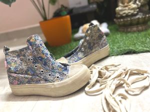 Floral High-Top Sneakers