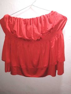 Red Off-Shoulder Top