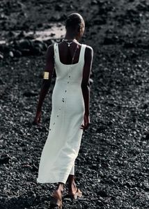 ZARA White Knit Maxi Dress