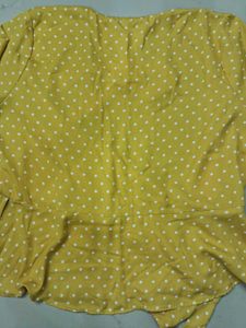 Yellow Polka Dot Wrap Top